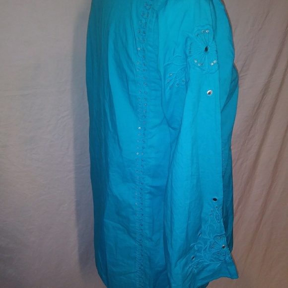 🍂🍁Calypso St. Barth Embroidery Shirt 3/4Sleeves - Picture 6 of 8